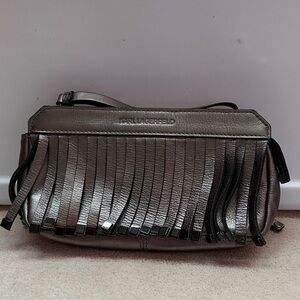Karl Lagerfeld Silver Fringe Bag